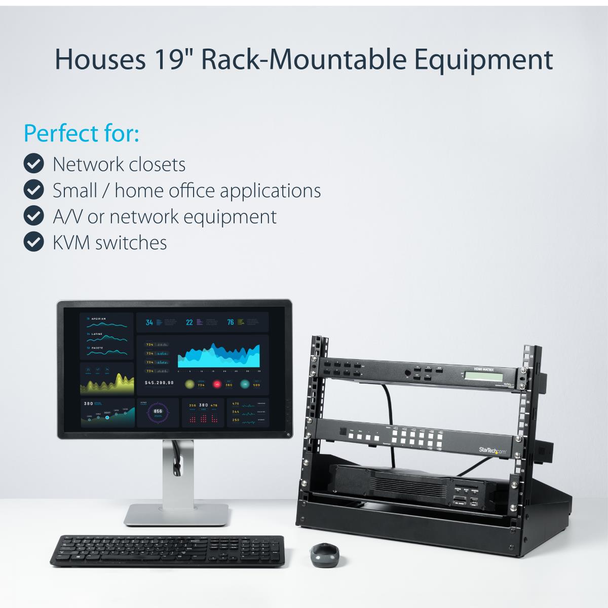 STARTECH.COM Desktop Rack 8u - 2-post Open Frame Rack