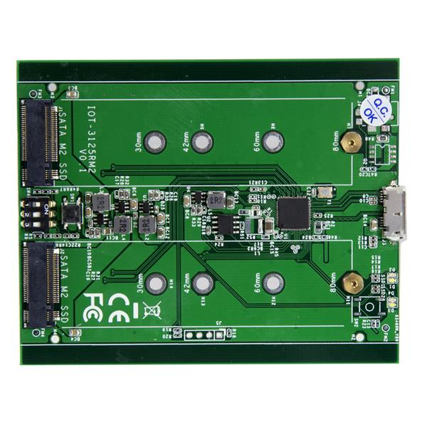 STARTECH.COM Dual Drive Enclosure M.2 SATA - Raid USB 3.1 Gen 2 USB C / USB A