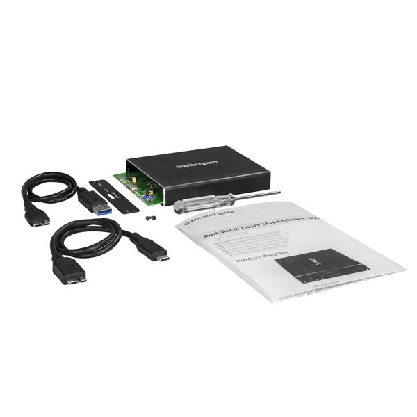 STARTECH.COM Dual Drive Enclosure M.2 SATA - Raid USB 3.1 Gen 2 USB C / USB A