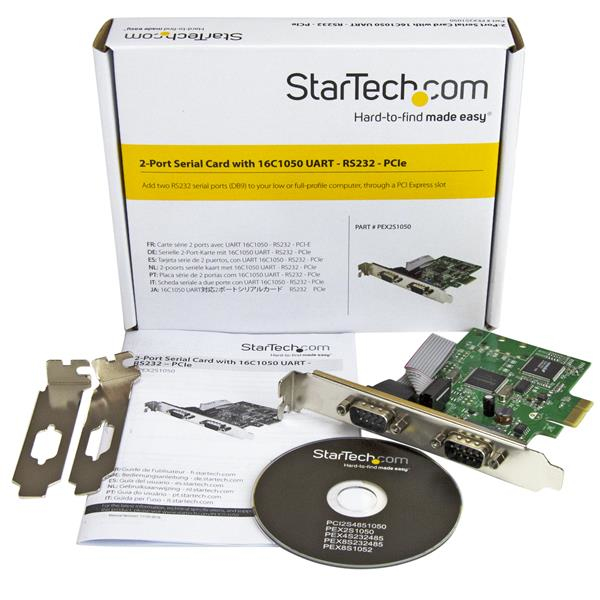 STARTECH.COM Serial Card Rs232 - 2-port W/ 16c1050 Uart - Pci-e