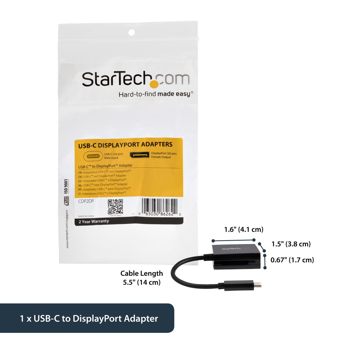 STARTECH.COM USB C To DisplayPort Adapter