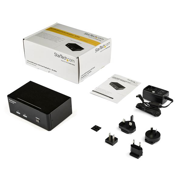 STARTECH.COM KVM Switch 2-port DisplayPort Dual-monitor  - 4k 60hz