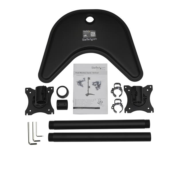 STARTECH.COM Dual Monitor Stand - Vertical For Monitors Up To 27in - Steel