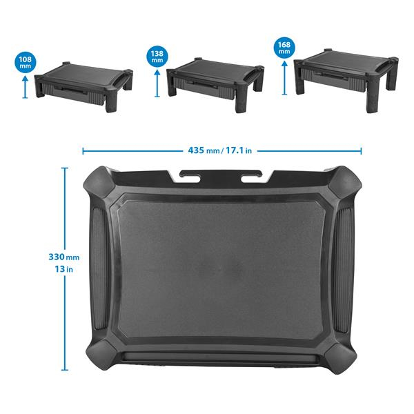 STARTECH.COM Computer Monitor Riser Stand With Drawer - Height Adjustable