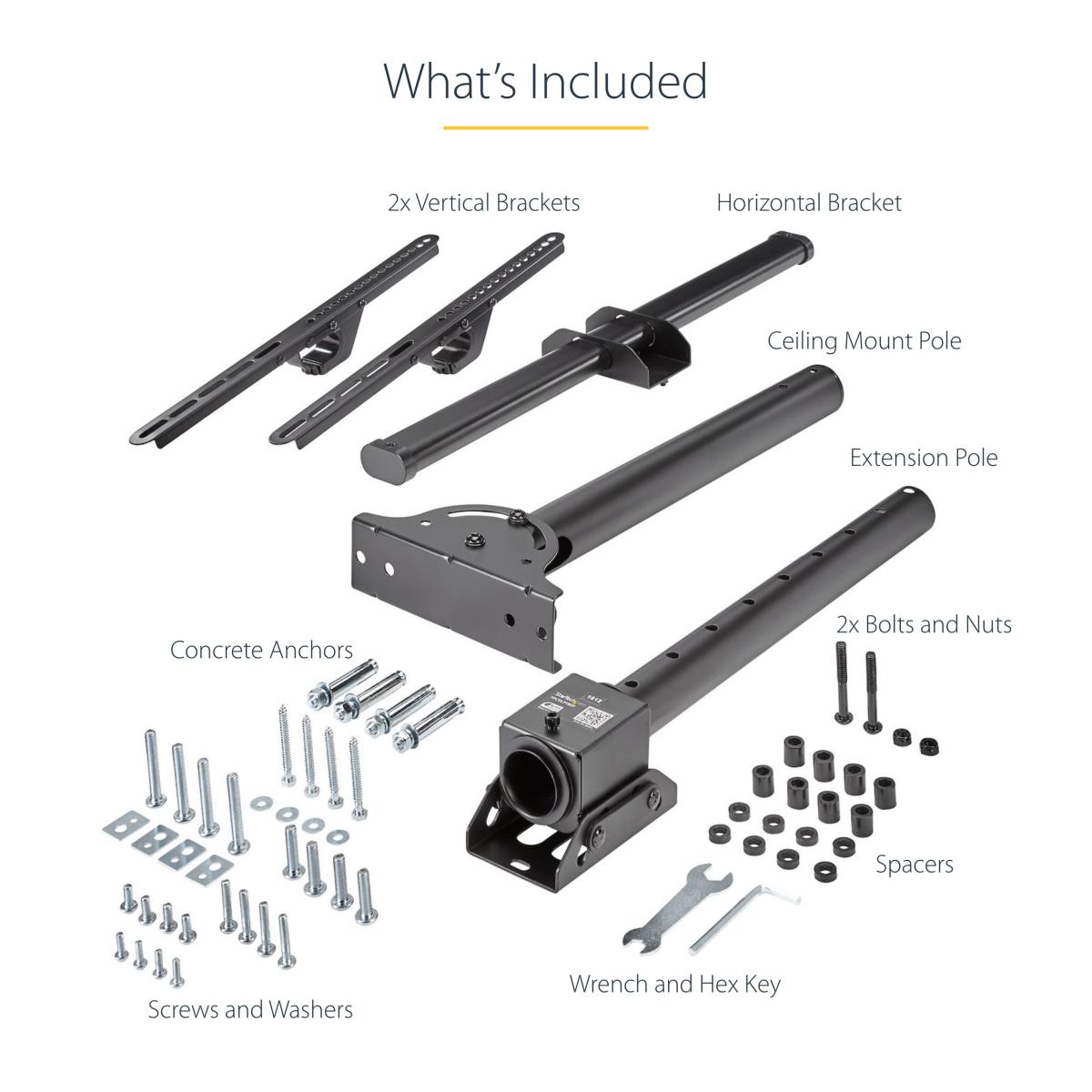 STARTECH.COM Ceiling Tv Mount For 37 To 70in Vesa Mount Tvs-short Pole Steel
