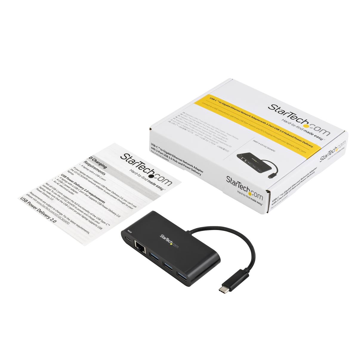 STARTECH.COM USB-c To Ethernet Adapter With 3-port USB 3.0 Hub And Power Delivery