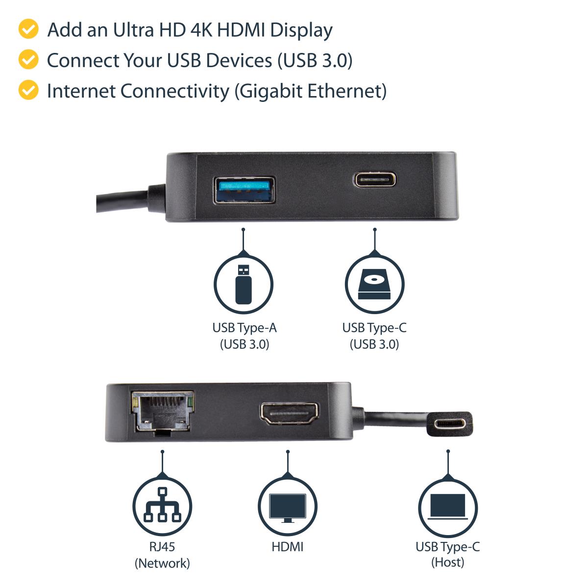 STARTECH.COM USB-c Multiport Adapter - With 4k Hdmi Gbe USB-c USB-a Ports