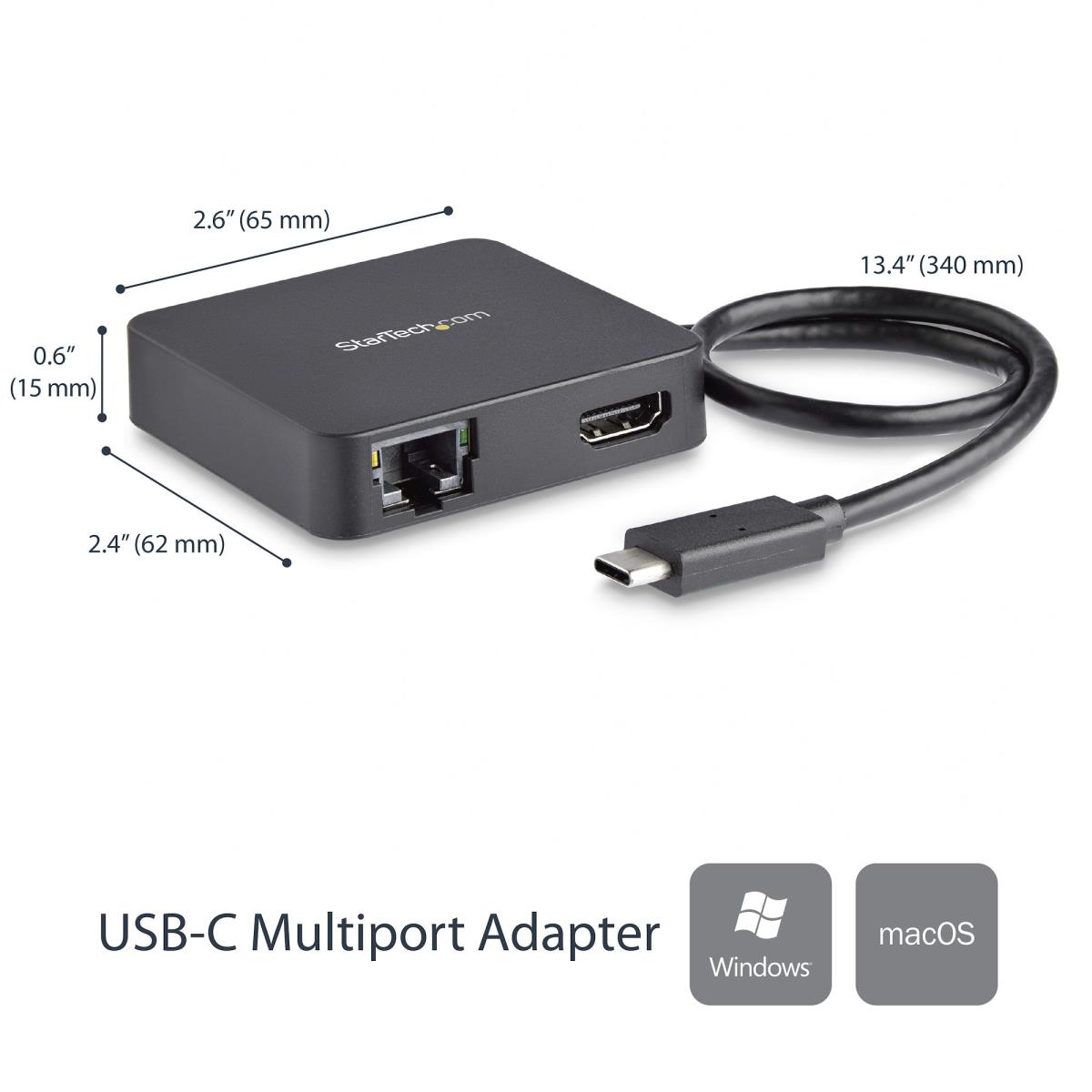 STARTECH.COM USB-c Multiport Adapter - With 4k Hdmi Gbe USB-c USB-a Ports