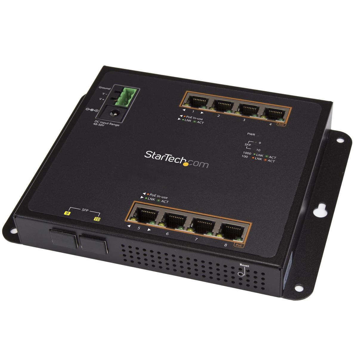 STARTECH.COM Gigabit Ethernet Switch 8-port Poe+ Plus 2 Sfp Ports-8-port Managed Switch