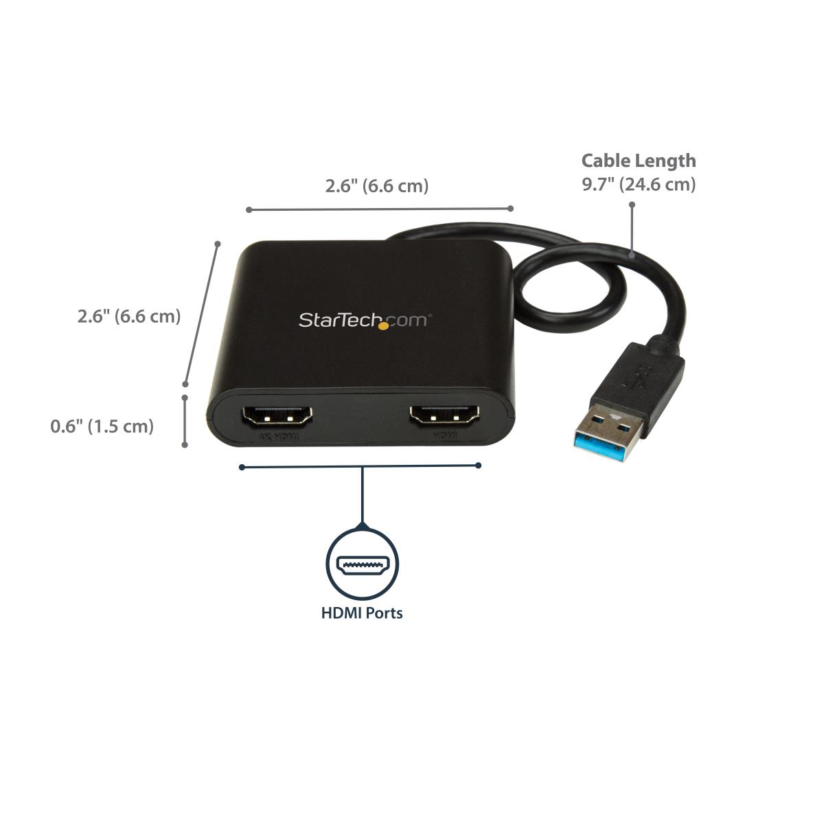 STARTECH.COM USB To Dual Hdmi Adapter - 4k