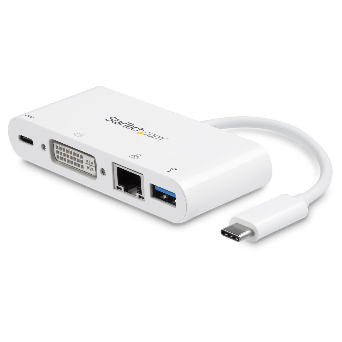 STARTECH.COM USB-c Multiport Adapter - With Power Delivery DVI Gbe - USB 3