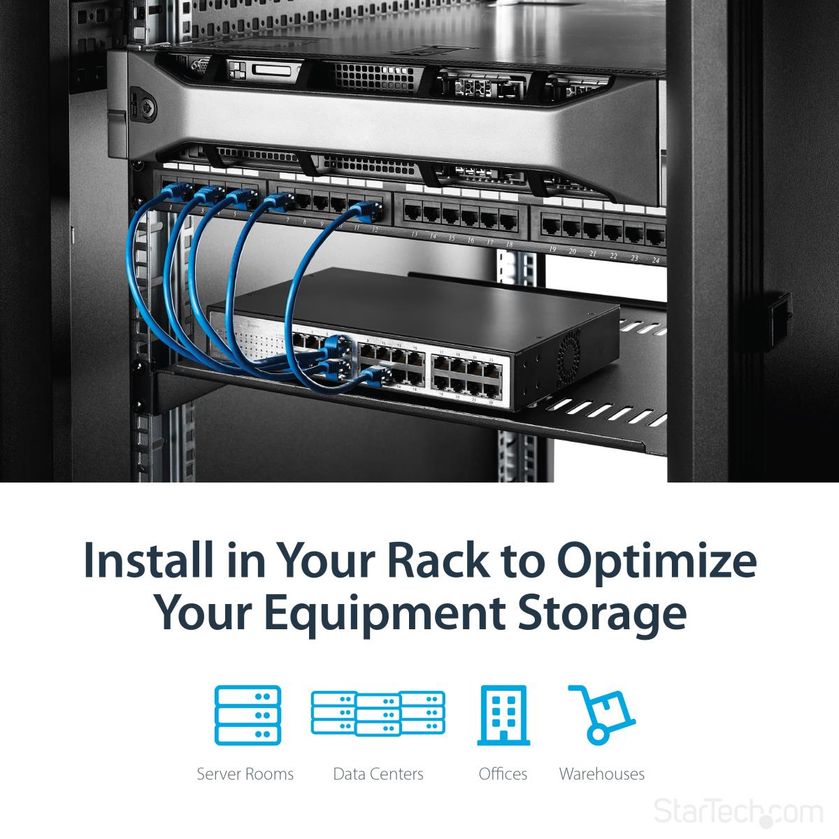 STARTECH.COM 1u Vented Rack Shelf - 16 In 177.8 Mm Deep 1u Shelf - Vented
