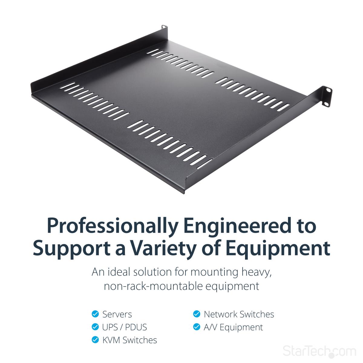 STARTECH.COM 1u Vented Rack Shelf - 16 In 177.8 Mm Deep 1u Shelf - Vented