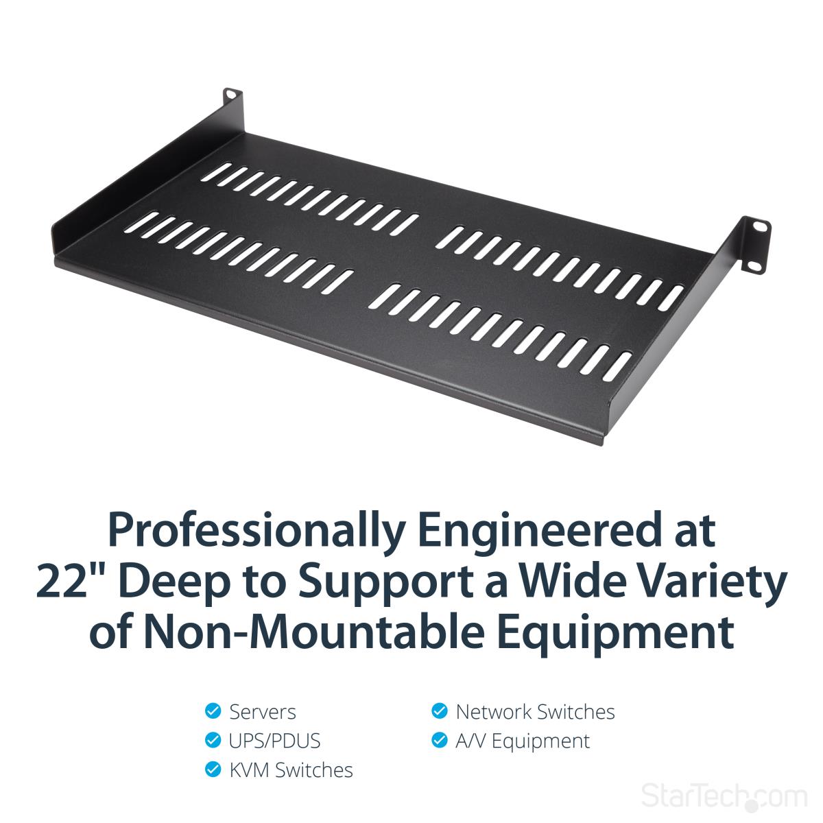 STARTECH.COM 1u Vented Rack Shelf - 10 In 254 Mm Deep 1u Shelf - Vented