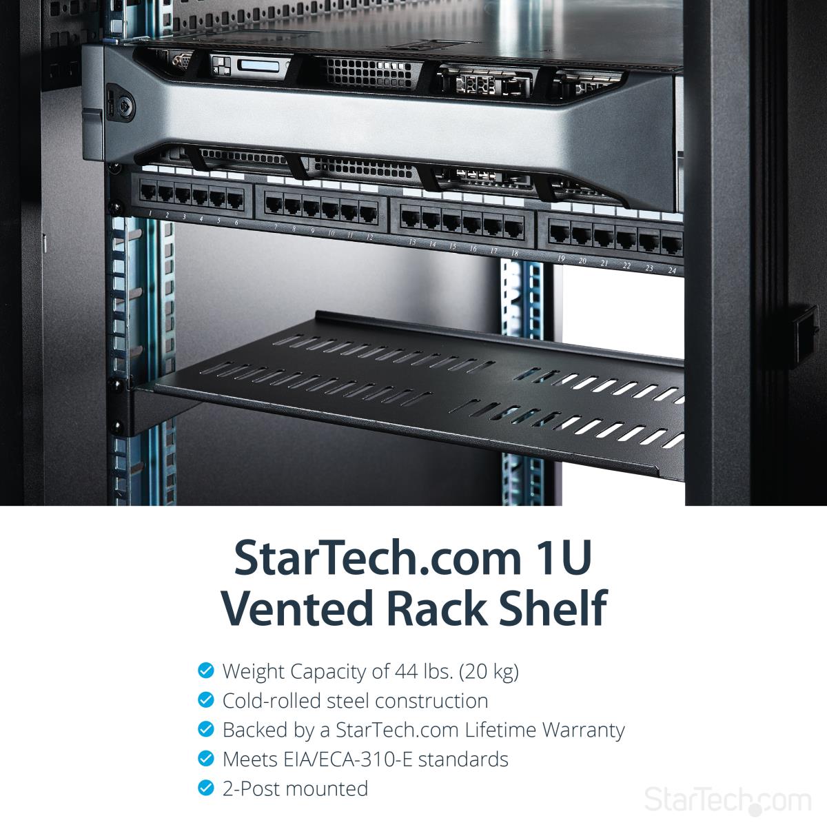 STARTECH.COM 1u Vented Rack Shelf - 10 In 254 Mm Deep 1u Shelf - Vented