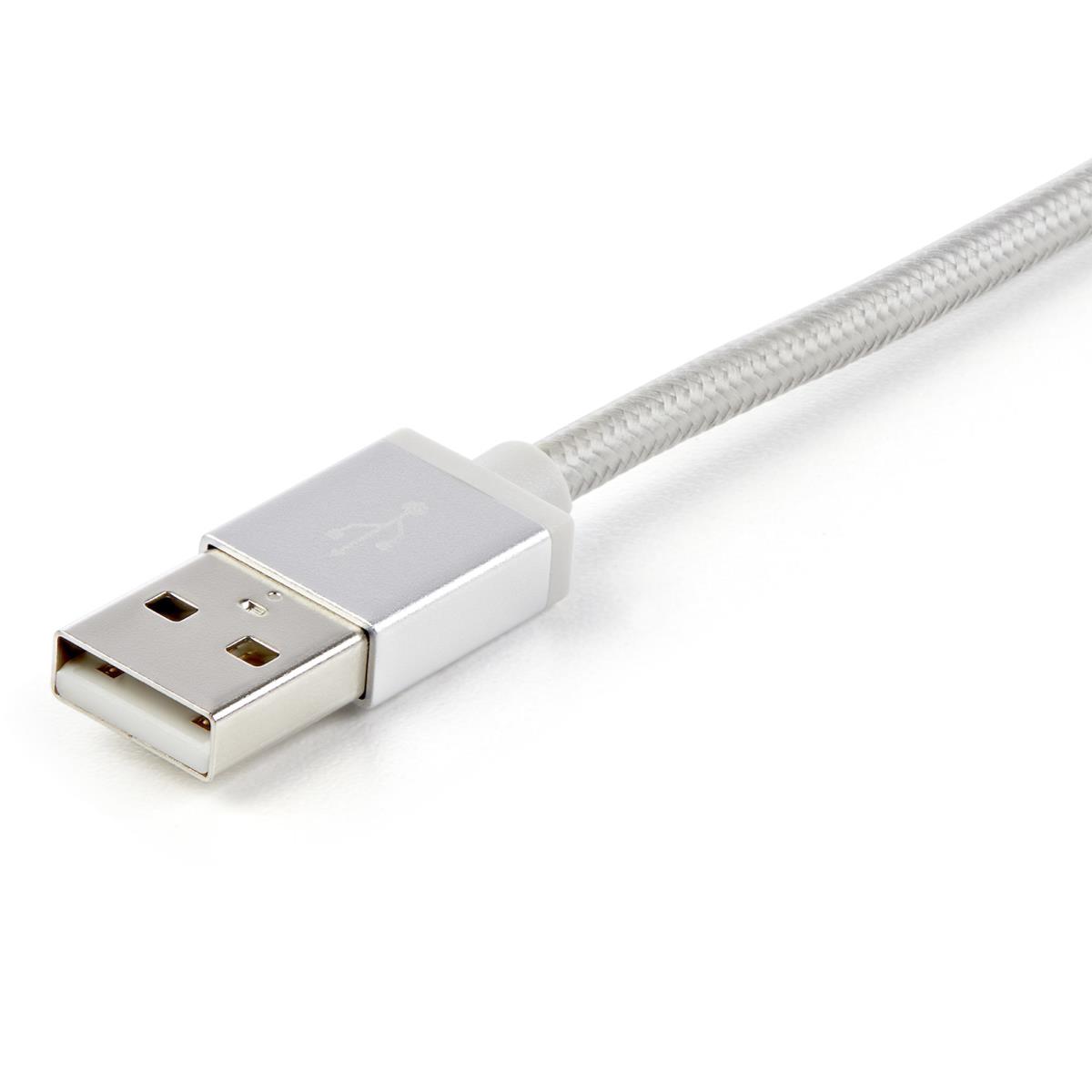 STARTECH.COM Braided Multi-charger Cable - USB-a To Lightning/ USB-c/micro-b - Silver Grey - 1m