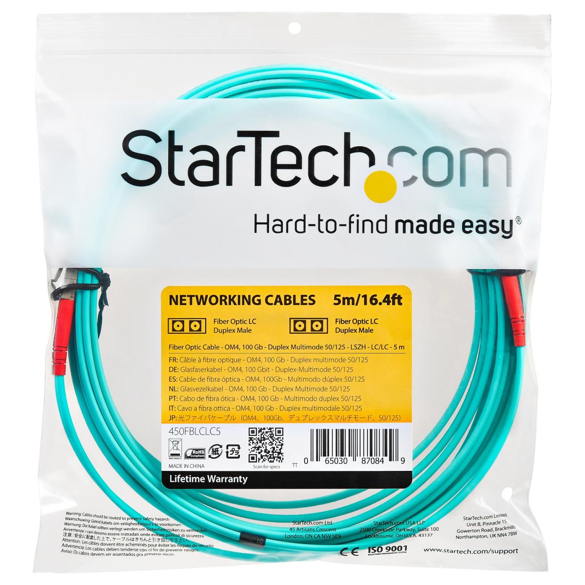 STARTECH.COM Om4 Fiber Optic Cable 102 GB 50/125 Lszh-lc/lc- Multimode Duplex 5m