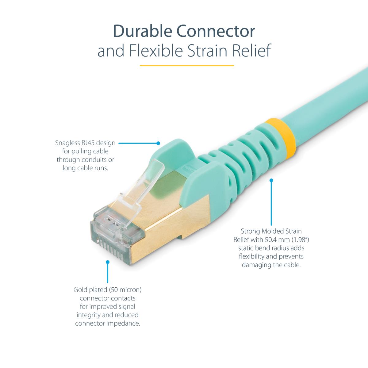 STARTECH.COM Patch Cable - CAT6a - Stp - 50cm - Blue