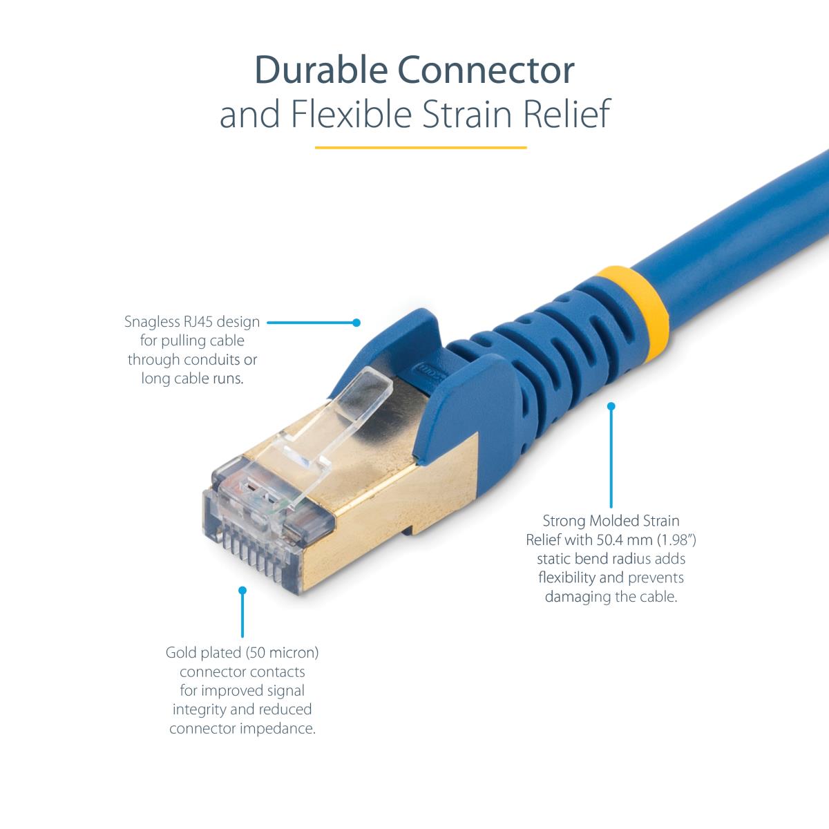 STARTECH.COM Patch Cable - CAT6a - Stp - 50cm - Blue