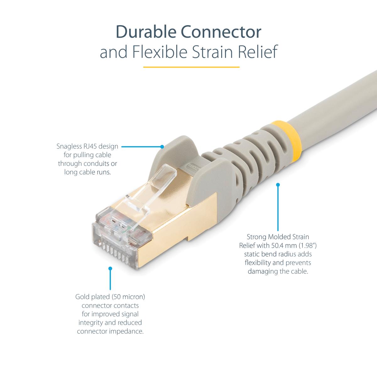 STARTECH.COM Patch Cable - CAT6a - Stp - 50cm - Grey