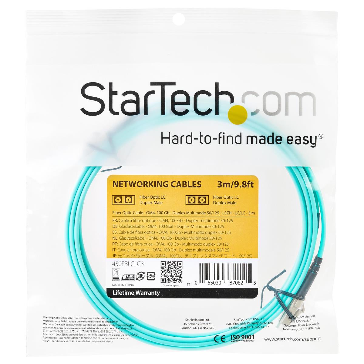 STARTECH.COM Om4 Fiber Optic Cable 101 GB 50/125 Lszh-lc/lc- Multimode Duplex 3m