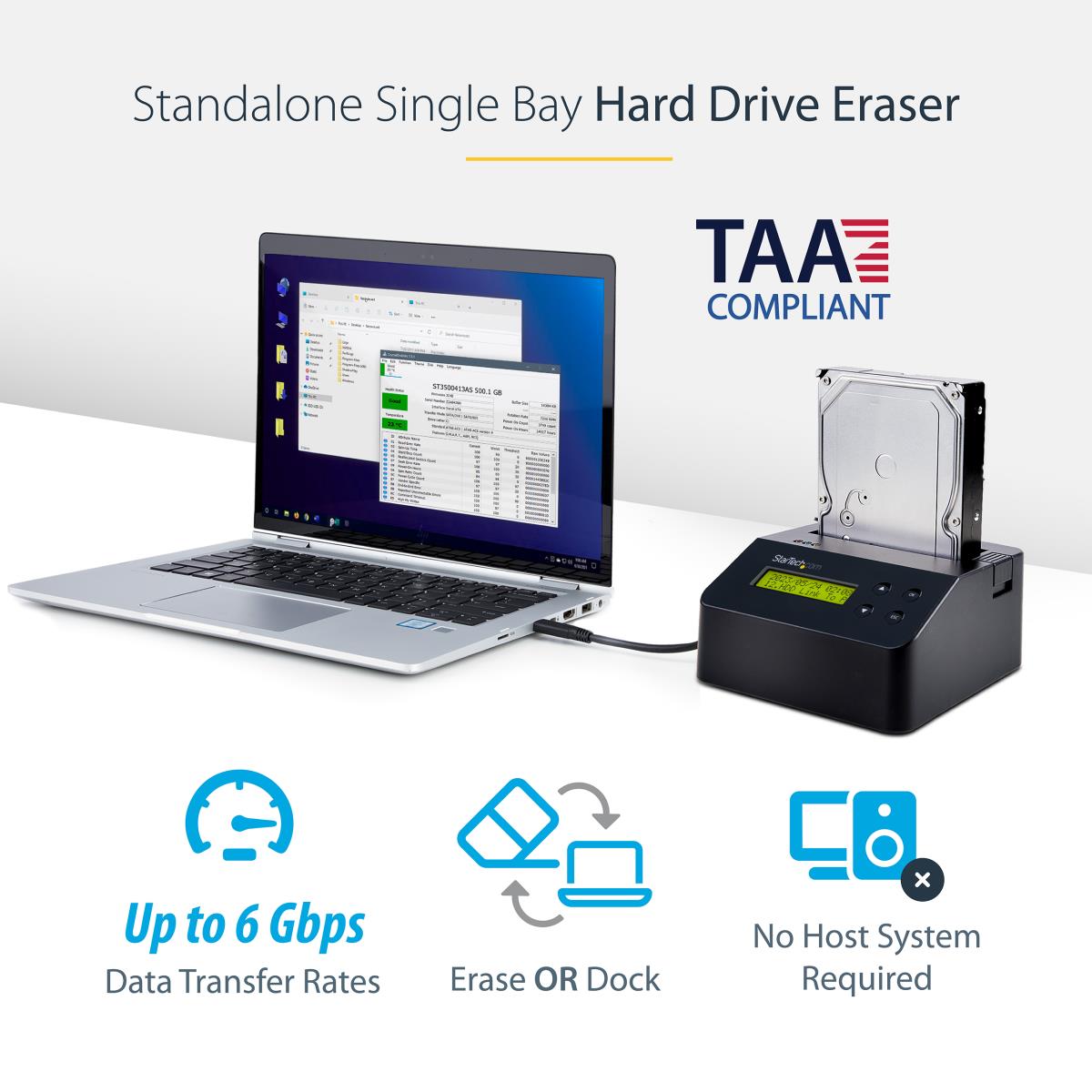 STARTECH.COM Docking Station - Hard Drive Eraser Standalone W/ 4kn Support