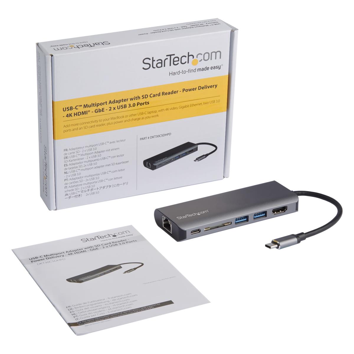 STARTECH.COM USB-c Multiport Adapter With Sd Pd - 4k Hdmi - Gbe - 2x USB-a