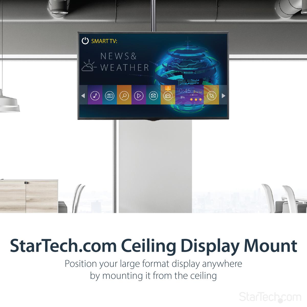 STARTECH.COM High Ceiling Tv Mount-32-70in 8.2 To 9.8ft Long Pole