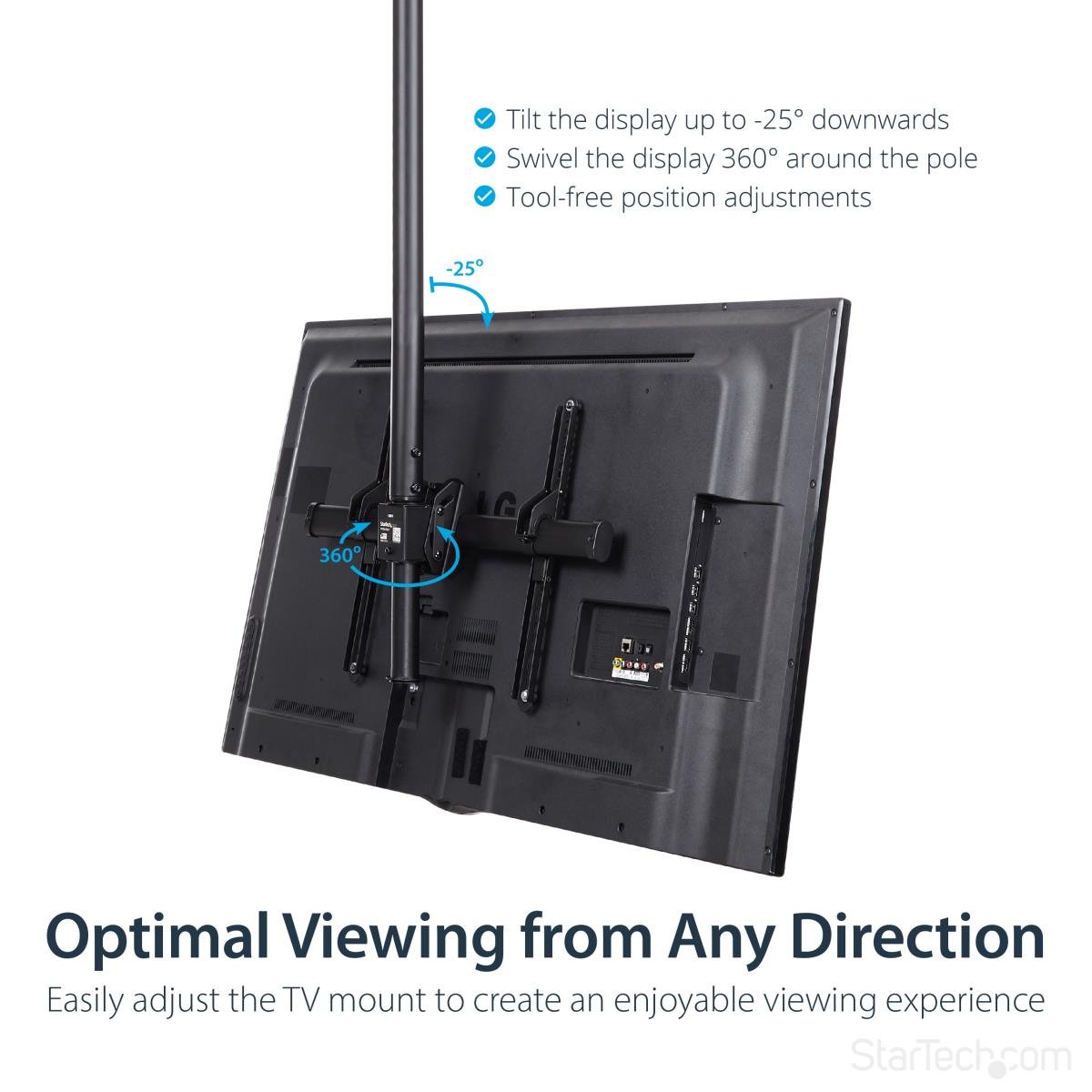 STARTECH.COM High Ceiling Tv Mount-32-70in 8.2 To 9.8ft Long Pole