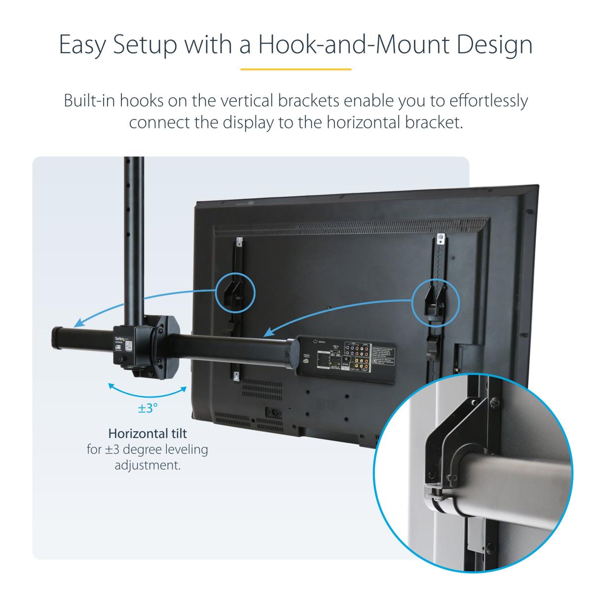 STARTECH.COM High Ceiling Tv Mount-32-70in 8.2 To 9.8ft Long Pole