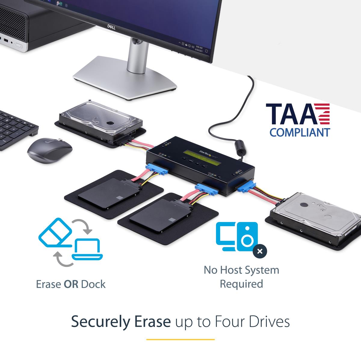 STARTECH.COM Hard Drive Eraser For 63.5 Or 88.9 Mm. SATA Drives - 4-bay