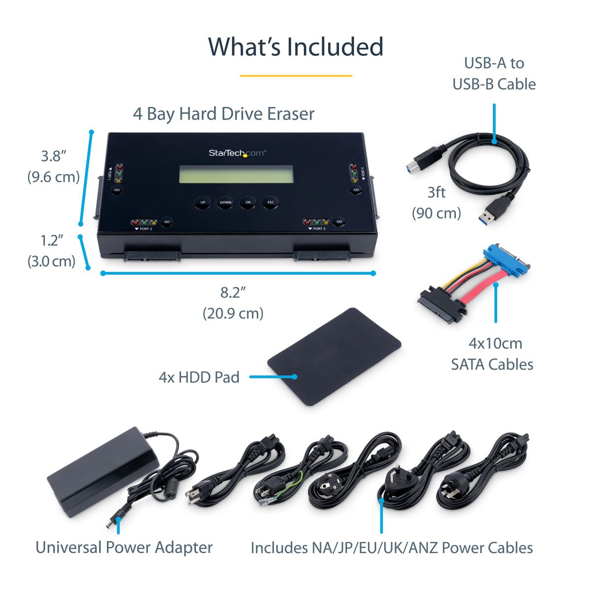STARTECH.COM Hard Drive Eraser For 63.5 Or 88.9 Mm. SATA Drives - 4-bay