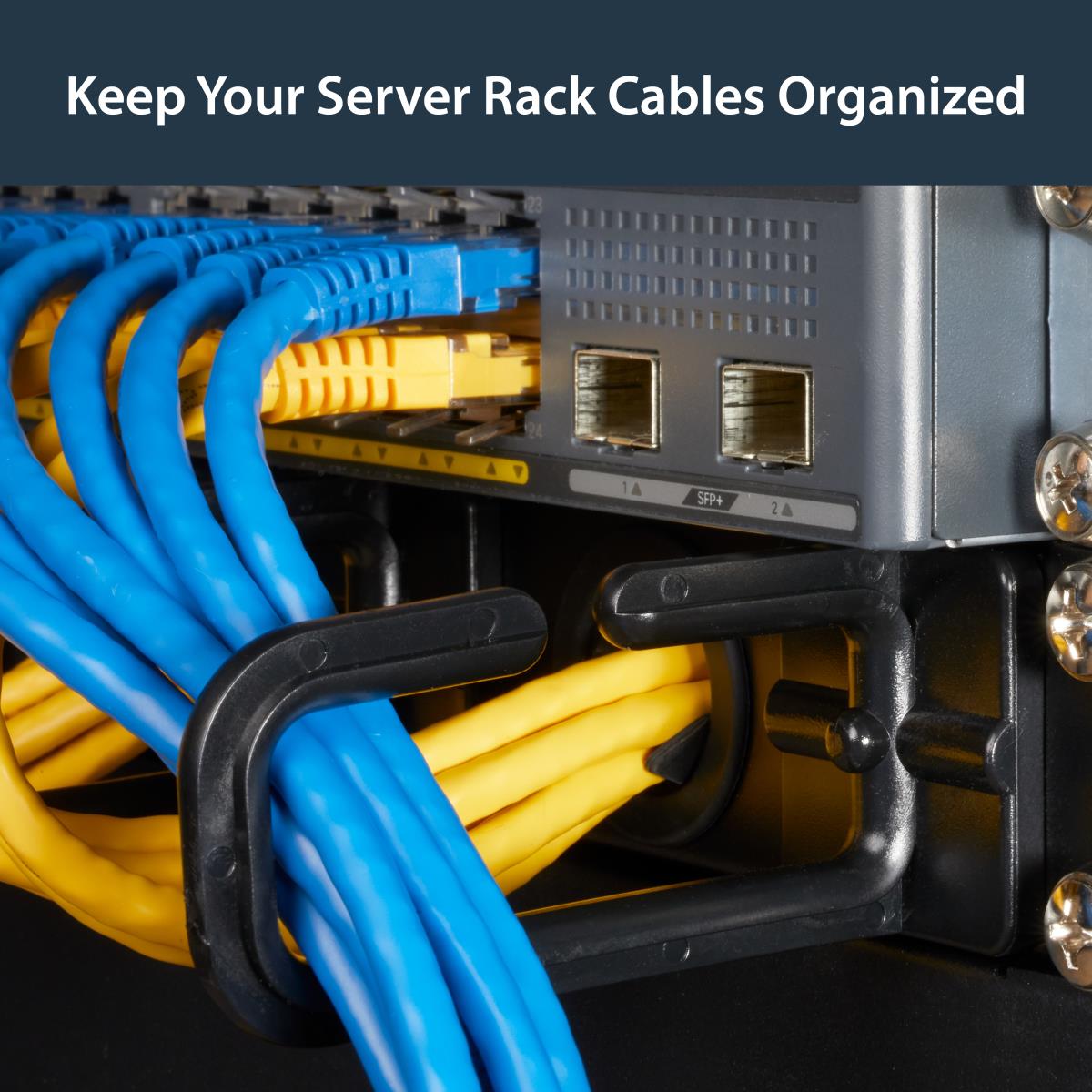 STARTECH.COM Cable Manager - Cable Organizer D-ring Hooks - Holes - 1u