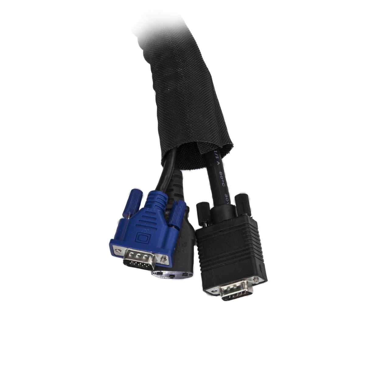 STARTECH.COM Cable Management Sleeve - Trimmable Fabric Cable Organizer 2m