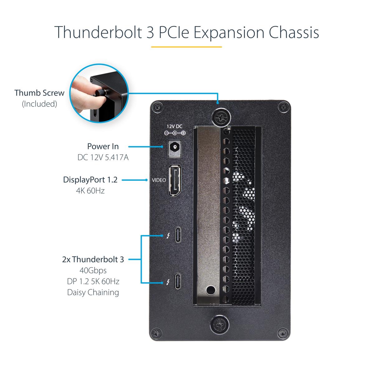 STARTECH.COM Thunderbolt 3 To Pci-e Enclosure With DisplayPort - Pci-e X16