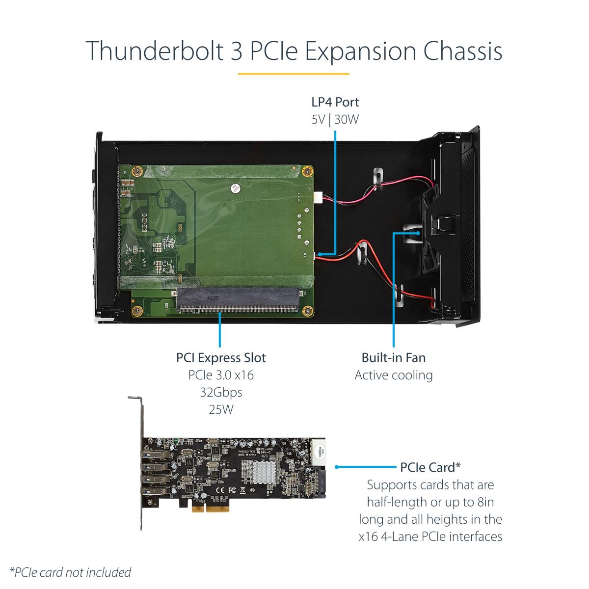 STARTECH.COM Thunderbolt 3 To Pci-e Enclosure With DisplayPort - Pci-e X16