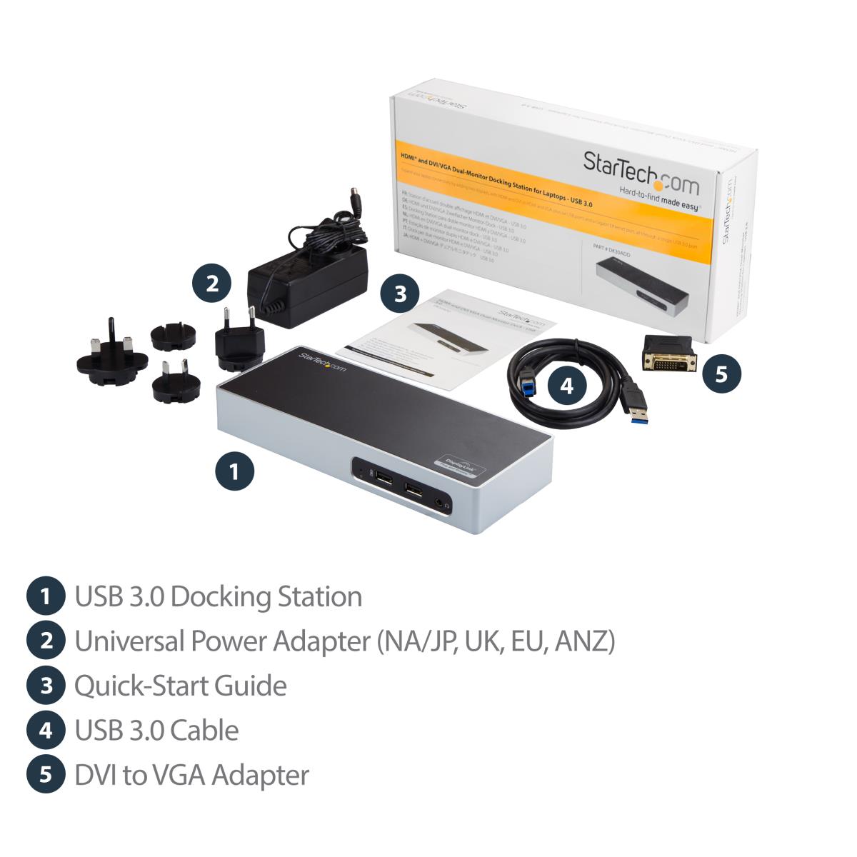 STARTECH.COM Docking Station - Dual Monitor Hdmi And DVI / Vga - USB 3.0
