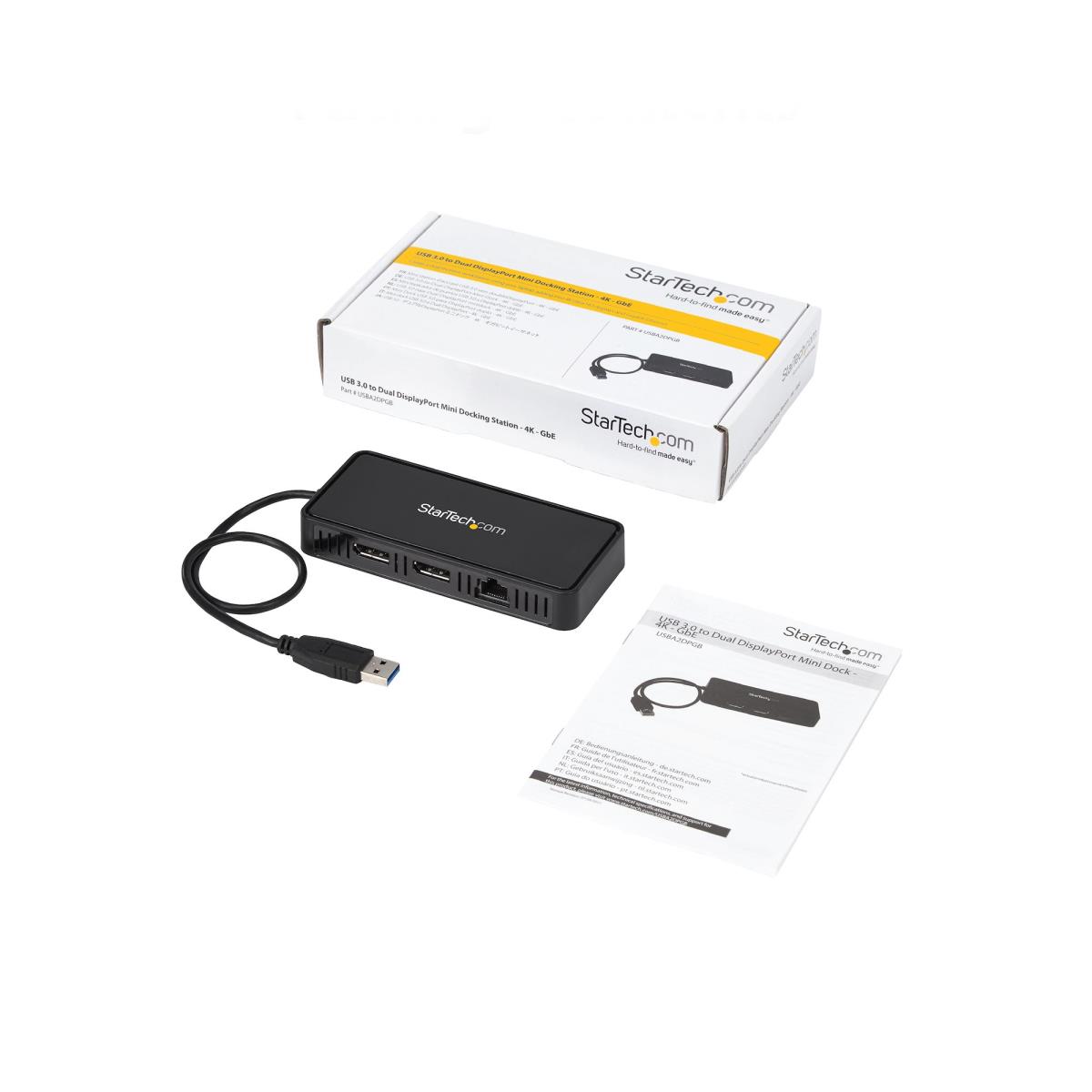STARTECH.COM Mini Docking Station - USB To Dual DisplayPort With Gbe Lan - Dual 4k 60 Hz