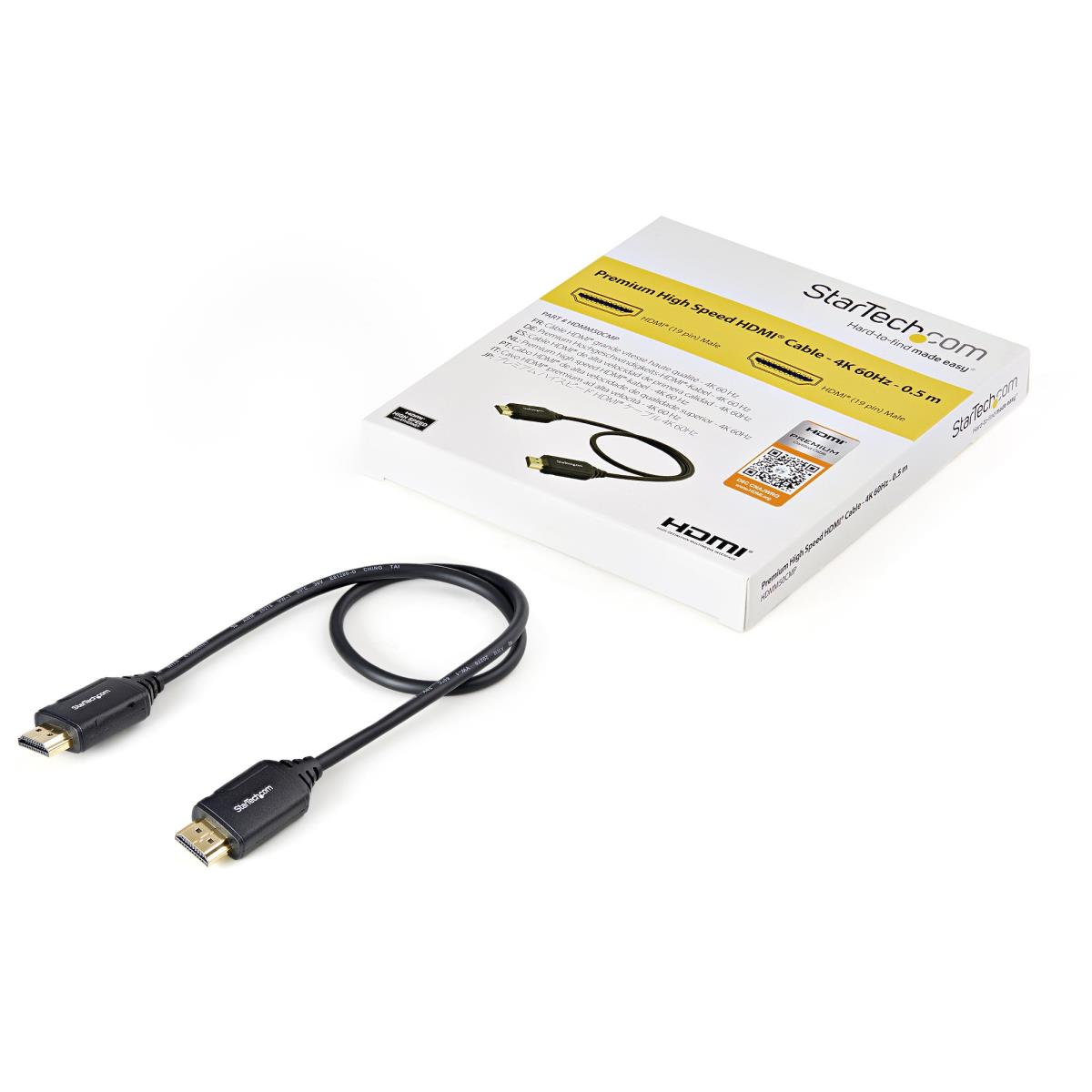 STARTECH.COM Premium High Speed Hdmi Cable With Ethernet - 4k 60hz - 0.5m