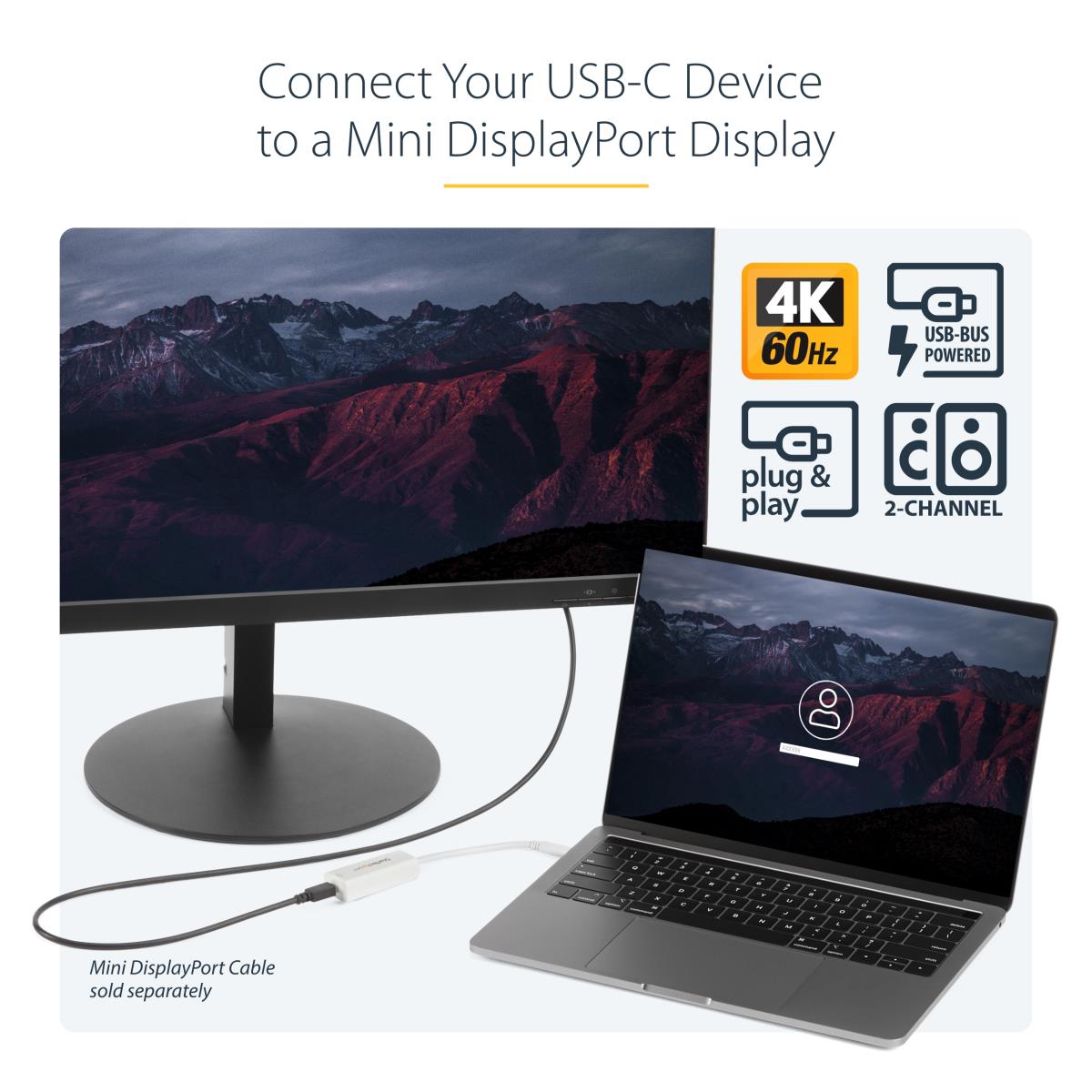 STARTECH.COM USB C To Mdp Adapter - USB Type Cabl To Mini DisplayPort - 4k 60hz