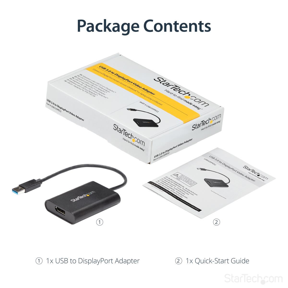 STARTECH.COM USB To DisplayPort Adapter - USB 3.0 - 4k 30hz