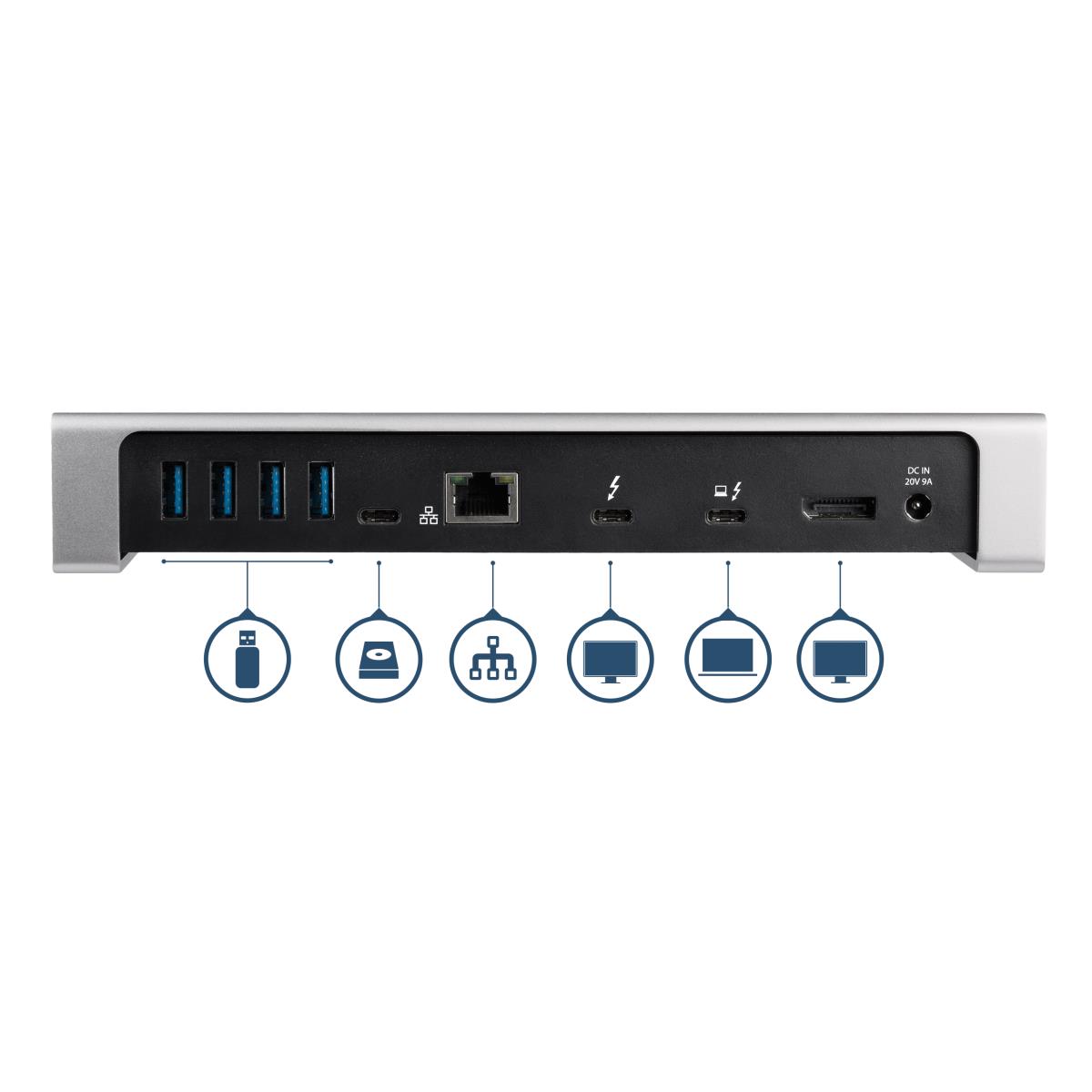 STARTECH.COM Dock - Thunderbolt 3 Dual 4k 60hz Monitor With 6x USB 3.0 Ports