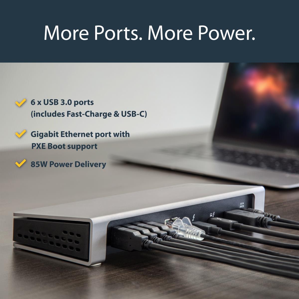 STARTECH.COM Dock - Thunderbolt 3 Dual 4k 60hz Monitor With 6x USB 3.0 Ports