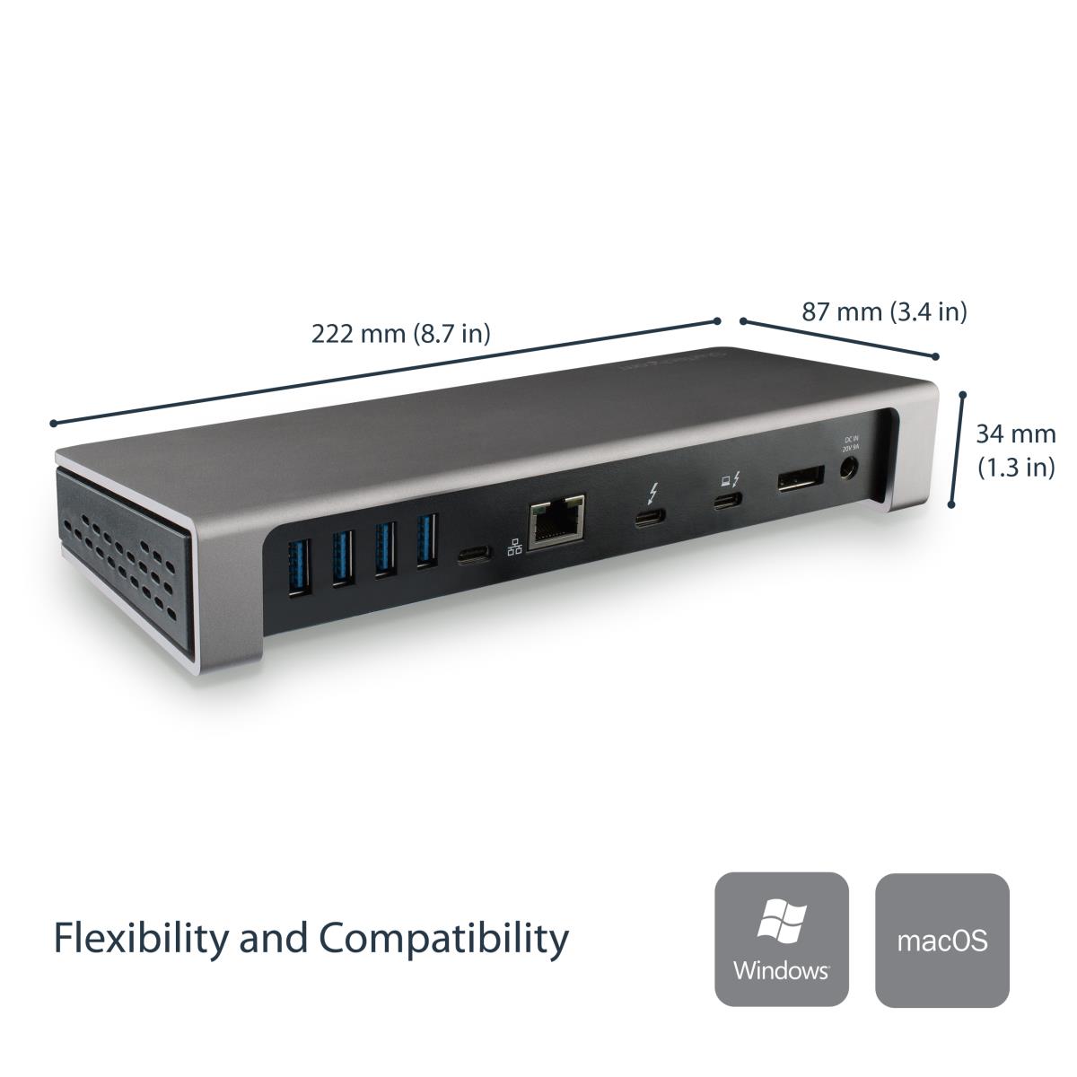 STARTECH.COM Dock - Thunderbolt 3 Dual 4k 60hz Monitor With 6x USB 3.0 Ports