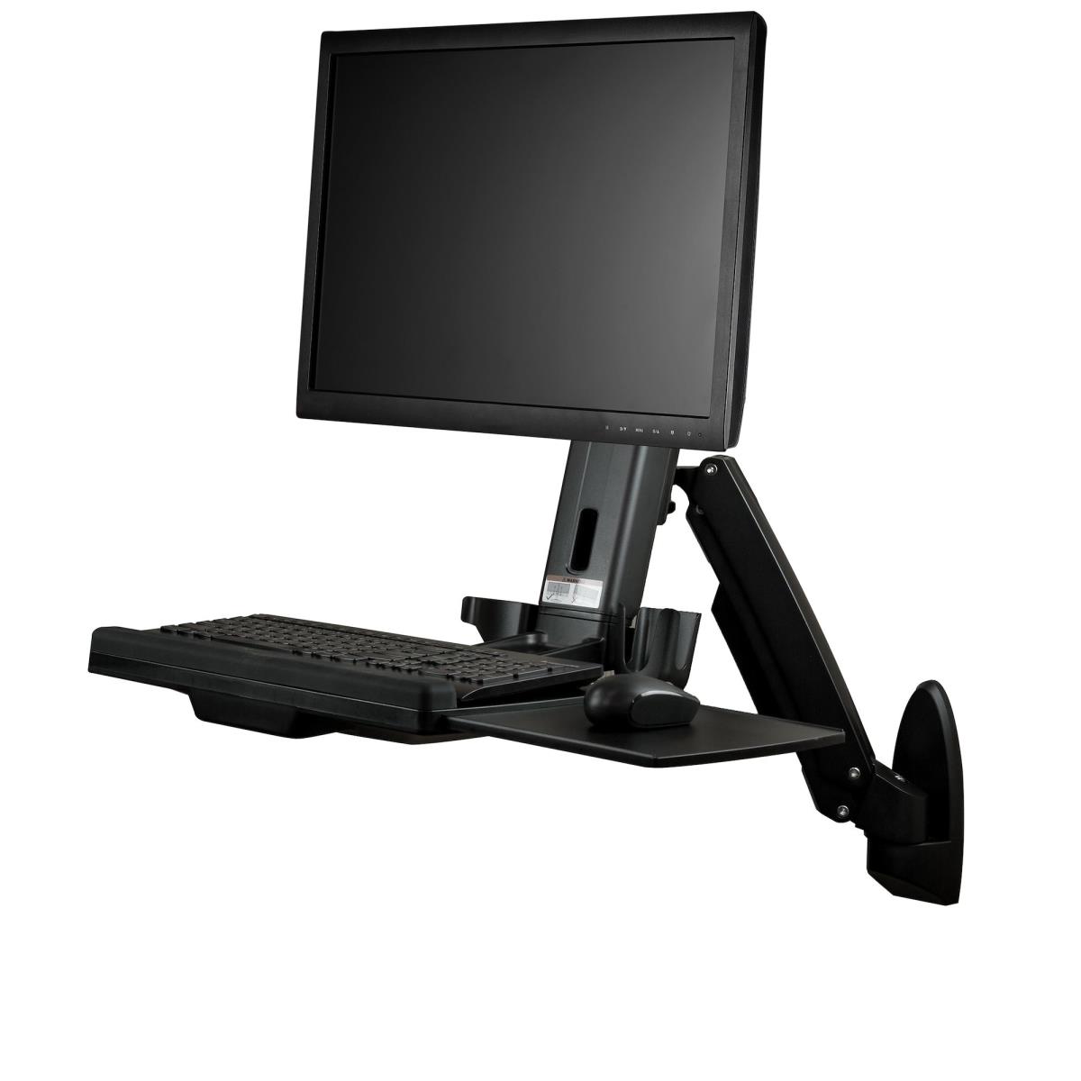 STARTECH.COM Monitor Mount - Wall Mounted Sit Stand Desk For One Monitor Up To 24in - Adjustable