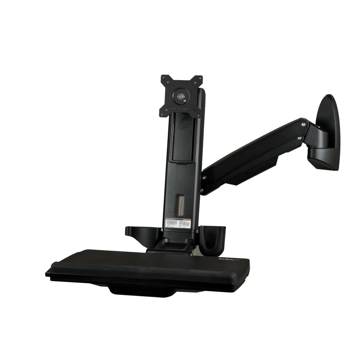 STARTECH.COM Monitor Mount - Wall Mounted Sit Stand Desk For One Monitor Up To 24in - Adjustable