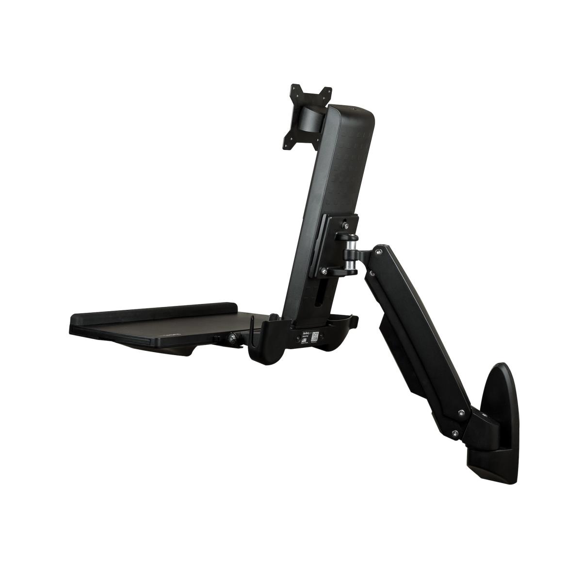STARTECH.COM Monitor Mount - Wall Mounted Sit Stand Desk For One Monitor Up To 24in - Adjustable