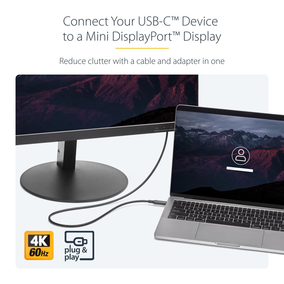 STARTECH.COM USB C To Mini Dp Cable - 4k 60hz 1m Black
