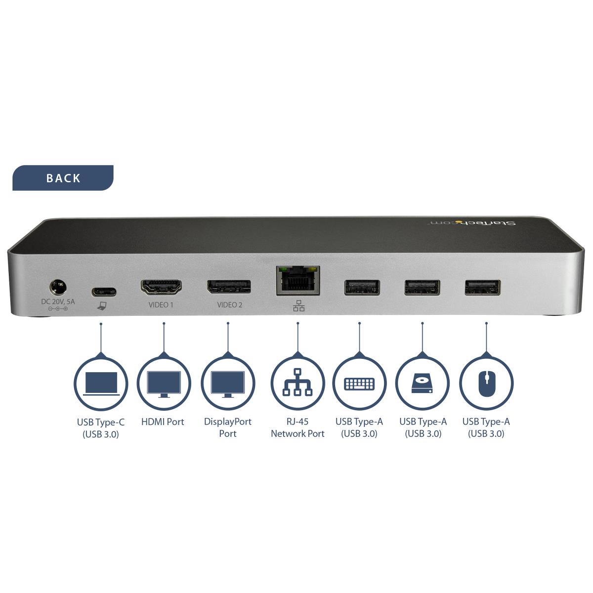 STARTECH.COM Docking Station - USB-c Dual-4k Monitor For Laptops - 60w USB Power Delivery - Sd Card Reader