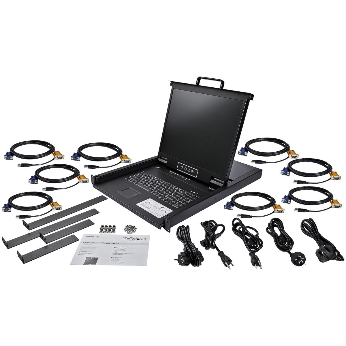 STARTECH.COM Rackmount KVM Console 8-port - Ps/2 & USB - 1u - 19in Display